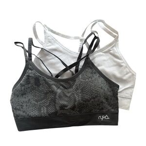 Ryka Women's Black and White Sports Bras Set of 2 Size M